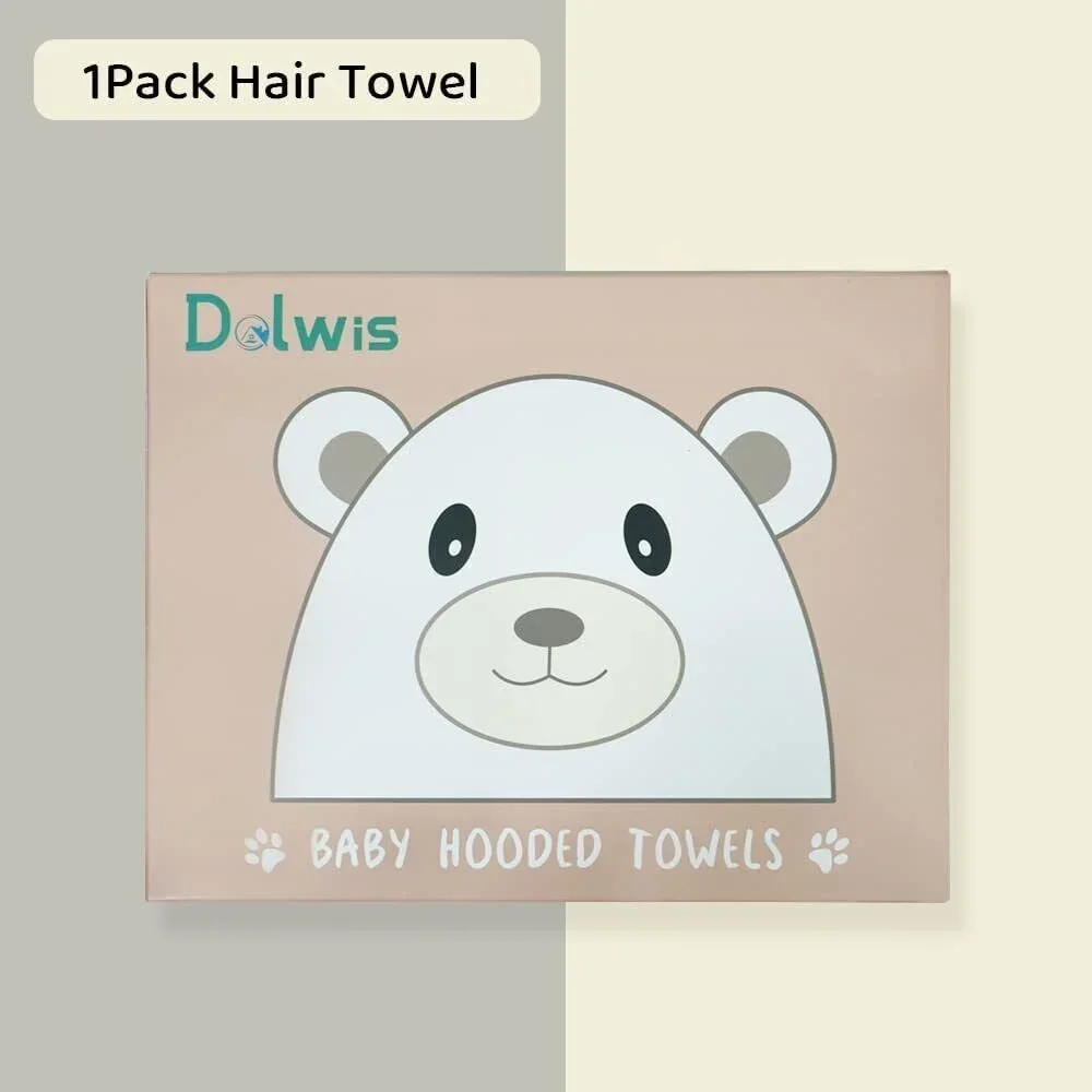 Dolwis Bamboo Hooded Bear Baby Bath Towel Organic Cotton Newborn